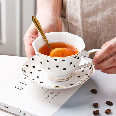 Stylish 180 Ml Light Luxury Ceramic Tea Cup And Saucer Set For European Style