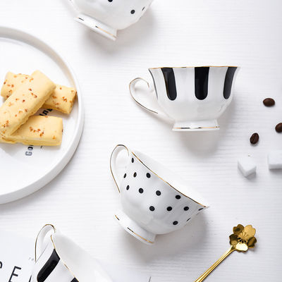 Stylish 180 Ml Light Luxury Ceramic Tea Cup And Saucer Set For European Style