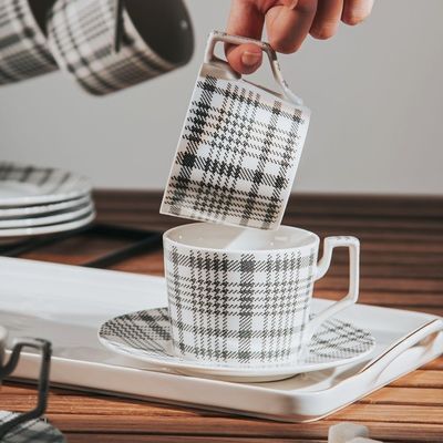 Sustainable Simple Modern Cup Cappuccino Nordic Cup And Saucer Of 6 Pcs Tasse Coffee Mug And Saucer Set With Spoon