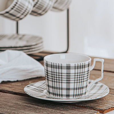 Party Occasion Ceramic Porcelain Tea Cup And Saucer Set With Spoon In European Style