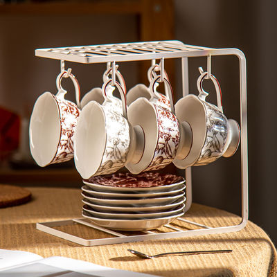 Red Ceramic Cup Saucer Set 200ml For Hot Drinks At Party Occasions