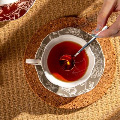 Luxury Party Elegant Red Porcelain Ceramic Coffee Cup With Saucer 6.7oz