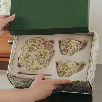 Elegant Porcelain Espresso Cup And Saucer Set Ceramic Mug And Saucer Sustainable 150ml 750ml