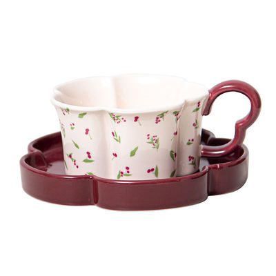 Vintage Afternoon Tea Flower Shaped Tea Cups And Saucers Cappuccino Mug Porcelain Set
