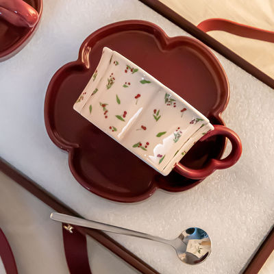 Vintage Afternoon Tea Flower Shaped Tea Cups And Saucers Cappuccino Mug Porcelain Set