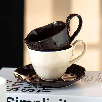 Novelty Design Style Handmade Ceramic Coffee Cups And Saucers For Sustainable