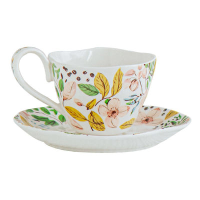 Stocked French Ceramic Cups And Saucers For Garden Flower Decor Or Wedding Party Gifts