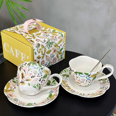 Stocked French Ceramic Cups And Saucers For Garden Flower Decor Or Wedding Party Gifts