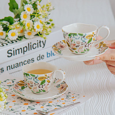 Stocked French Ceramic Cups And Saucers For Garden Flower Decor Or Wedding Party Gifts