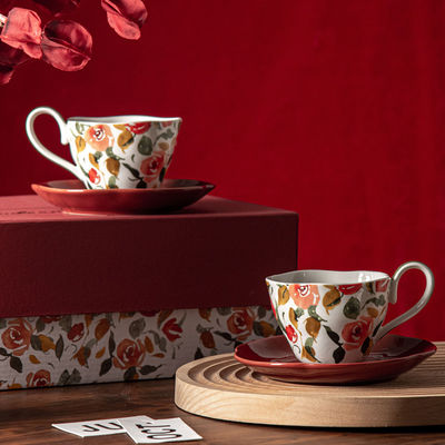 British Classical Fashion Ceramic Espresso Cups And Saucers Perfect For Garden Parties