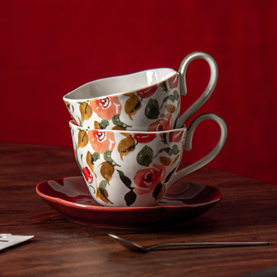 British Classical Fashion Ceramic Espresso Cups And Saucers Perfect For Garden Parties