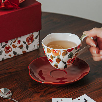 British Classical Fashion Ceramic Espresso Cups And Saucers Perfect For Garden Parties