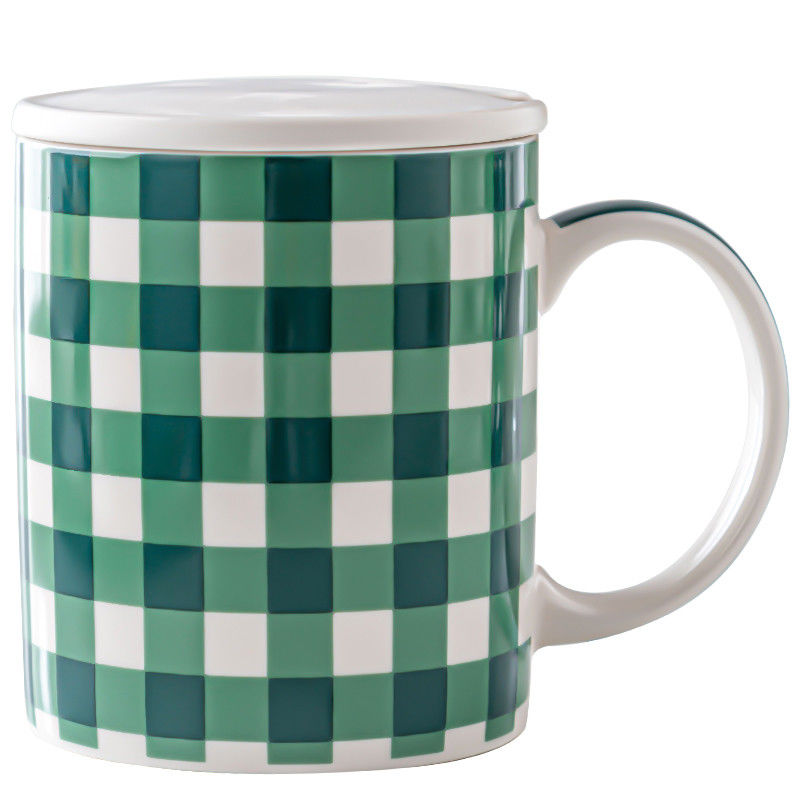 Custom Porcelain Taza Navidad Green Mosaic Ceramic Cup For Business Relationships