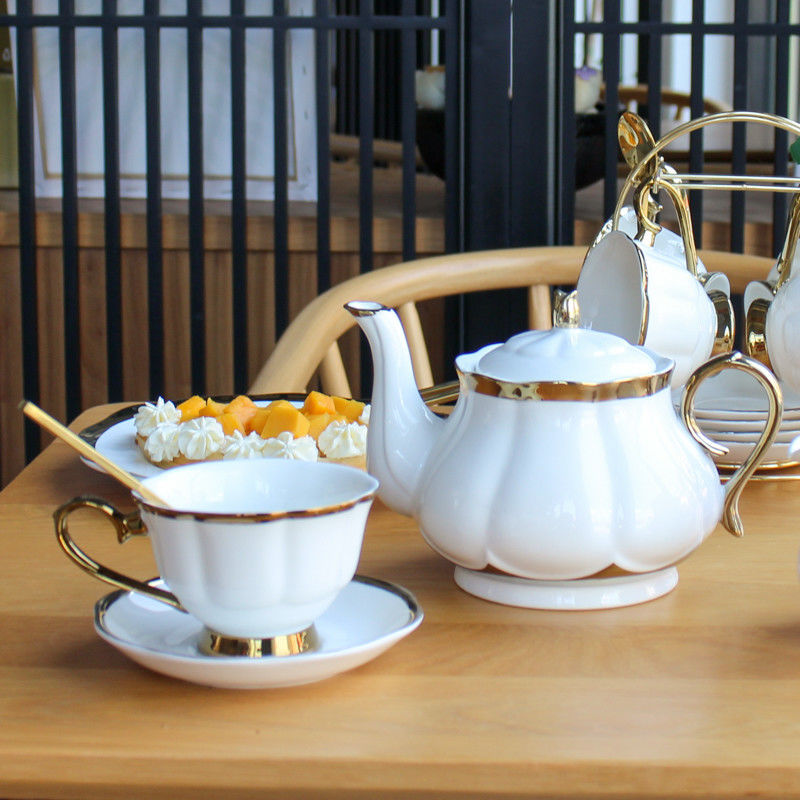 Sustainable Luxury Gold Rim Porcelain Espresso Cappuccino Turkish Coffee Tea Cup Set