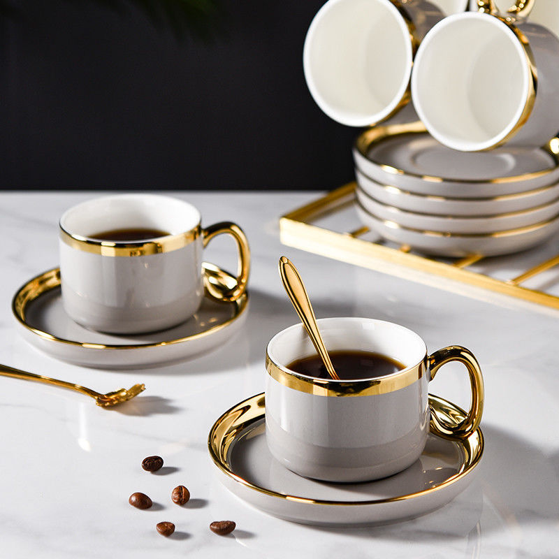 Classic Design Style Customized Ceramic Cup And Saucer For Occasion Business Gifts