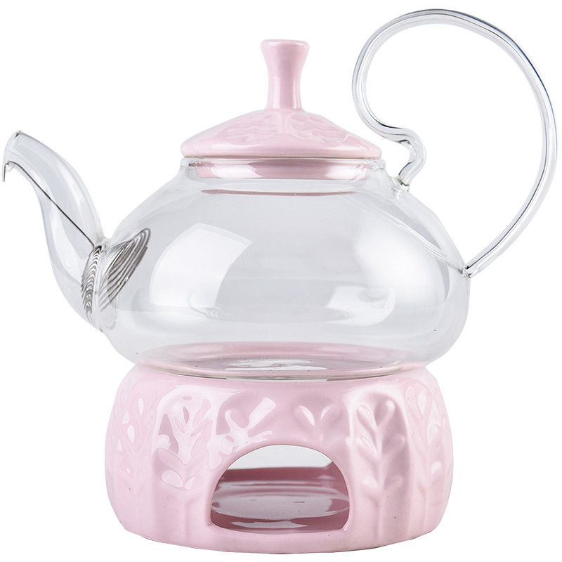 Contemporary Design Glass Teapot British Tea Set Heater and Gift Box Included