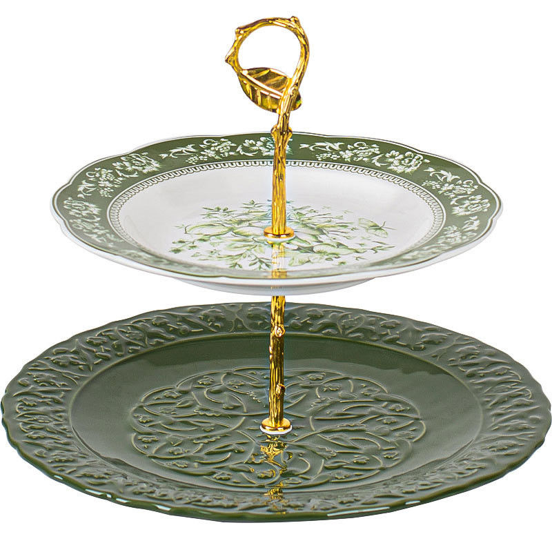 Other Volume Creative Ceramic Cake Stand 2 Tier Designer For Party Dessert Stand