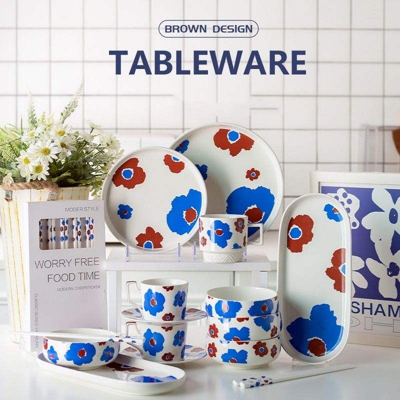 Wedding Occasion Stocked Ceramic Dinner Set For Nordic Tableware Kitchen Tabletop Plates