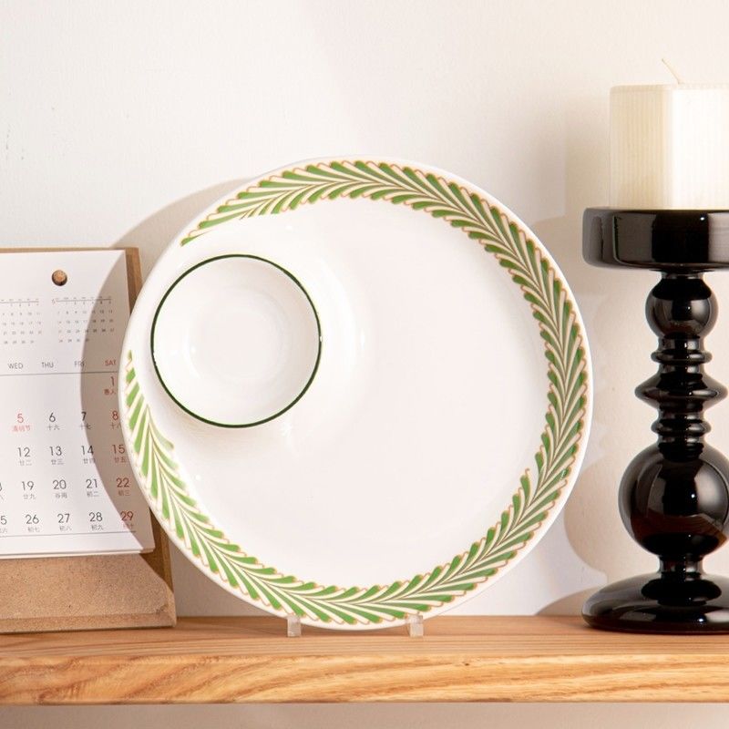 Sustainable 9.5 Inch And 8.5 Inch Ceramic Porcelain Party Plates With Sauce Dish Susi Plate