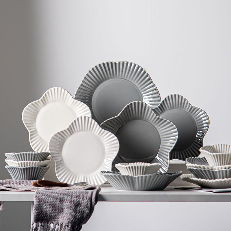 12 Person Party Tableware 16 Pcs Ceramic Dinner Set Nordic Porcelain Decorations