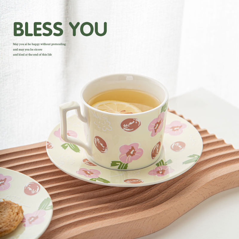 Ceramic Porcelain Mug For Business Gifts Vintage European Coffee Tea Cup And Saucer Mugs