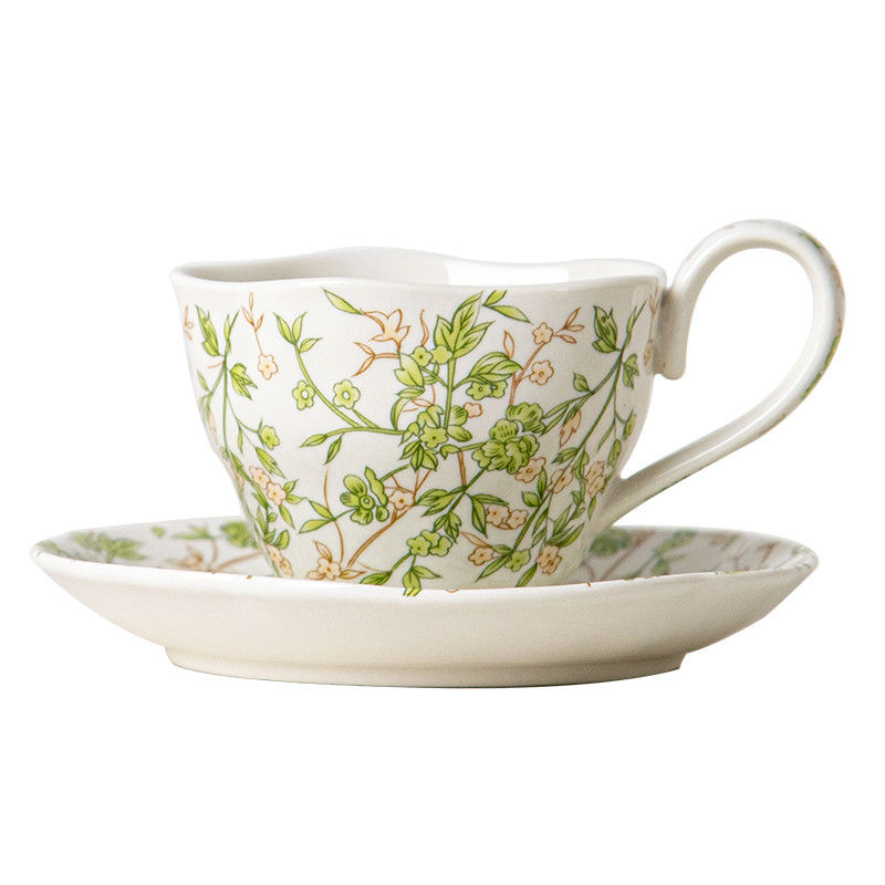 Elegant Porcelain Espresso Cup And Saucer Set Ceramic Mug And Saucer Sustainable 150ml 750ml